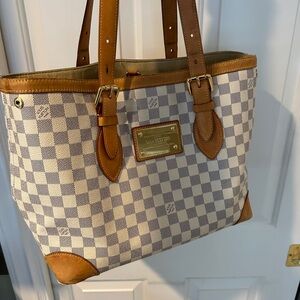 AUTHENTIC Louis Vuitton Azur Hampstead MM Tote Bag